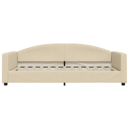 Slaapbank Stof Kleurig 100 x 200 cm Crème met matras