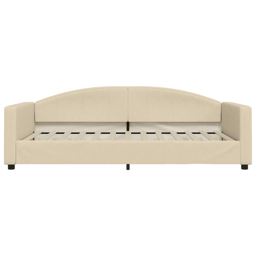 Slaapbank Stof Kleurig 100 x 200 cm Crème met matras