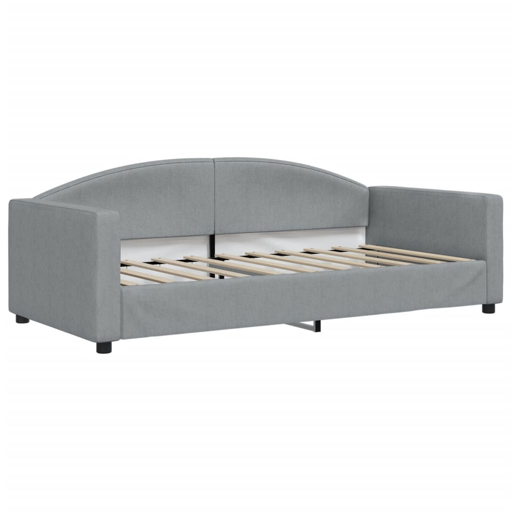 Slaapbank Stof 90 x 190 cm Lichtgrijs met matras