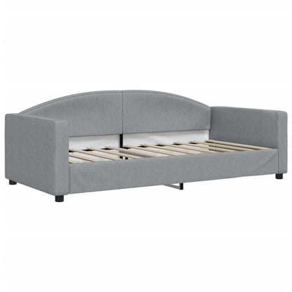Slaapbank Stof 90 x 190 cm Lichtgrijs met matras