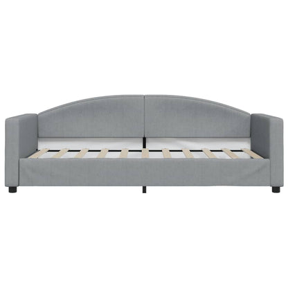 Slaapbank Stof 90 x 190 cm Lichtgrijs met matras