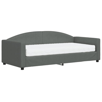 Slaapbank Stof 90 x 190 cm Donkergrijs met matras