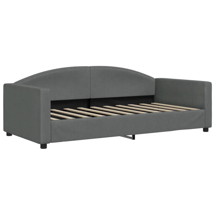 Slaapbank Stof 90 x 190 cm Donkergrijs met matras