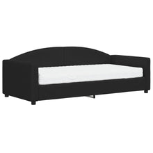 Slaapbank Stof 90 x 190 cm Zwart met matras