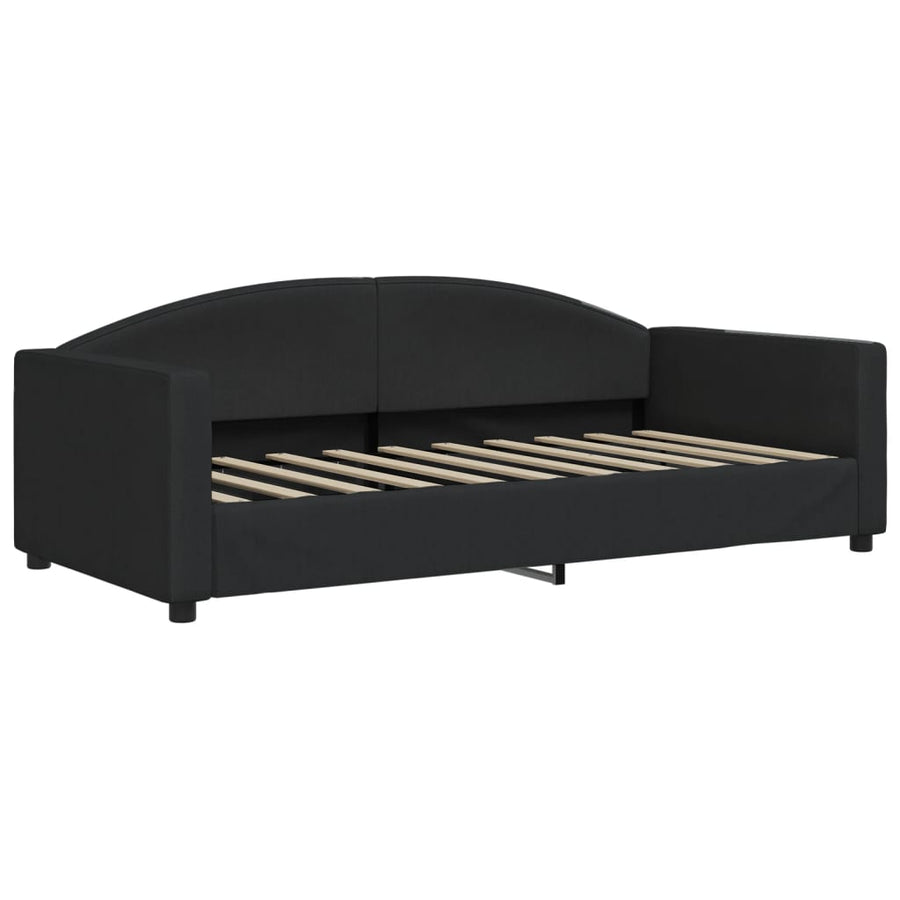 Slaapbank Stof 90 x 190 cm Zwart met matras