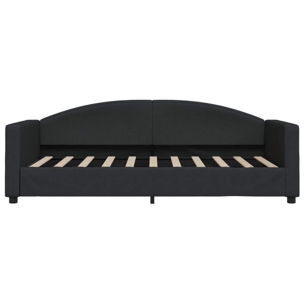 Slaapbank Stof 90 x 190 cm Zwart met matras