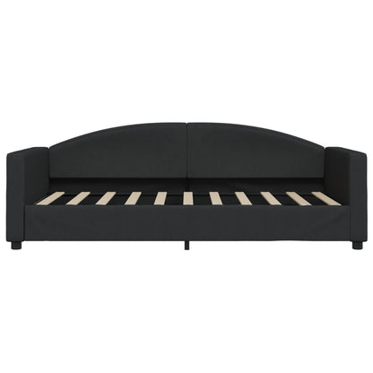 Slaapbank Stof 90 x 190 cm Zwart met matras