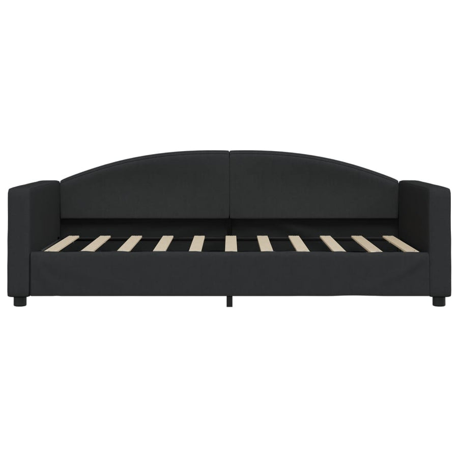 Slaapbank Stof 90 x 190 cm Zwart met matras