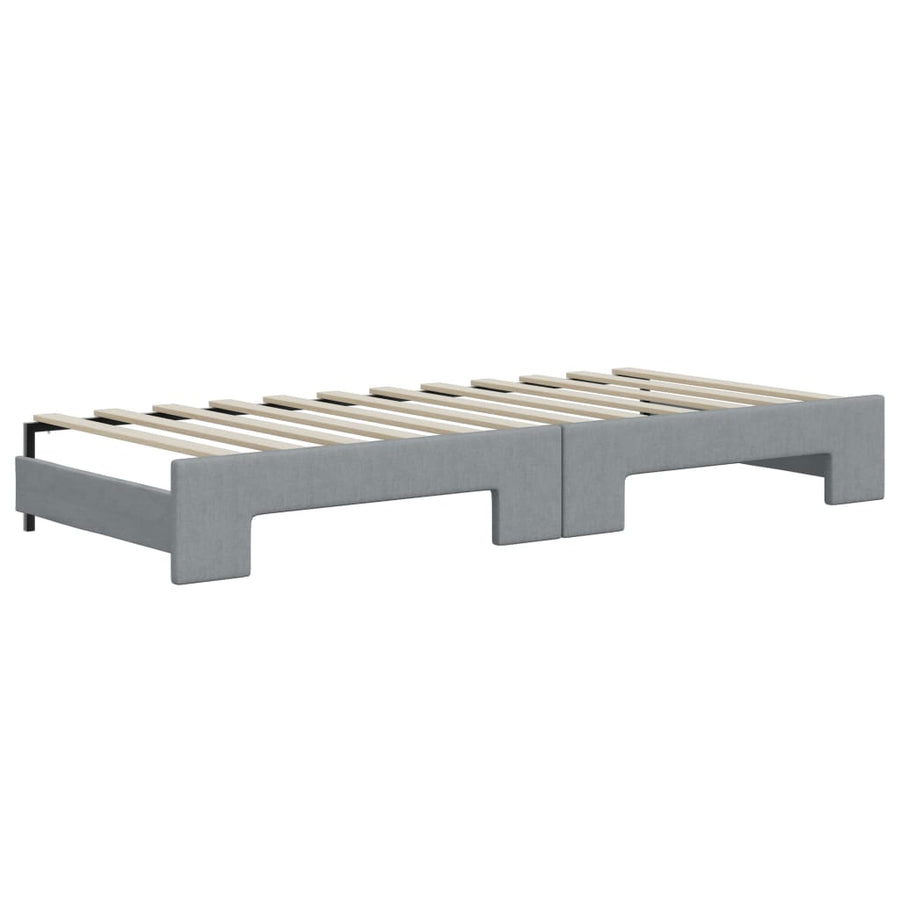 Slaapbank Stof 80 x 200 cm Lichtgrijs met onderschuifbed