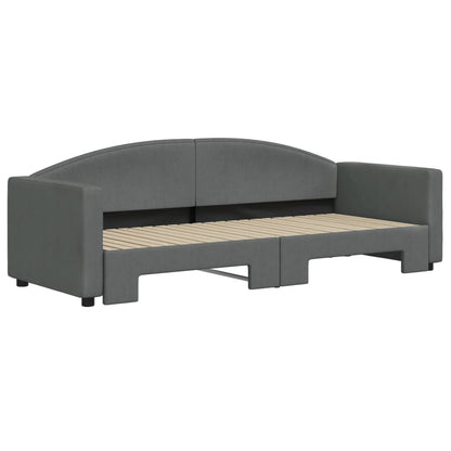 Slaapbank Stof 80 x 200 cm Donkergrijs met onderschuifbed