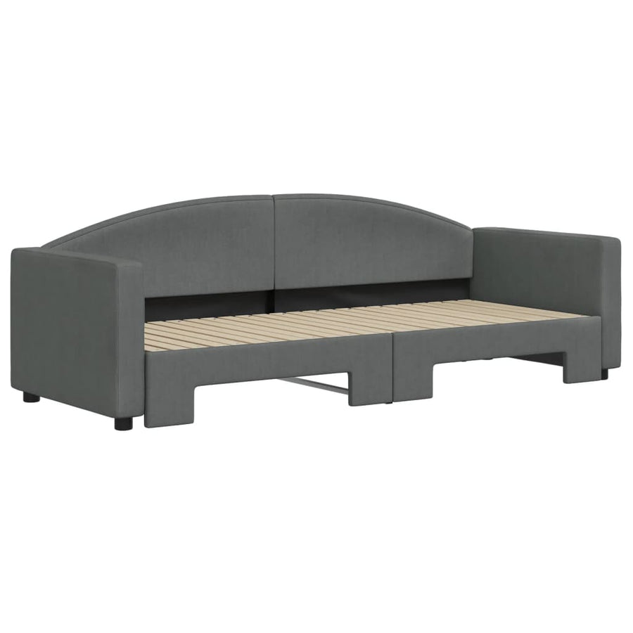 Slaapbank Stof 80 x 200 cm Donkergrijs met onderschuifbed
