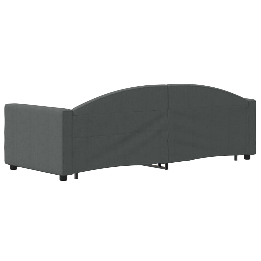 Slaapbank Stof 80 x 200 cm Donkergrijs met onderschuifbed