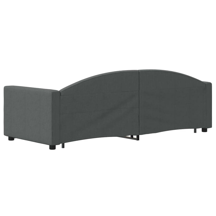 Slaapbank Stof 80 x 200 cm Donkergrijs met onderschuifbed