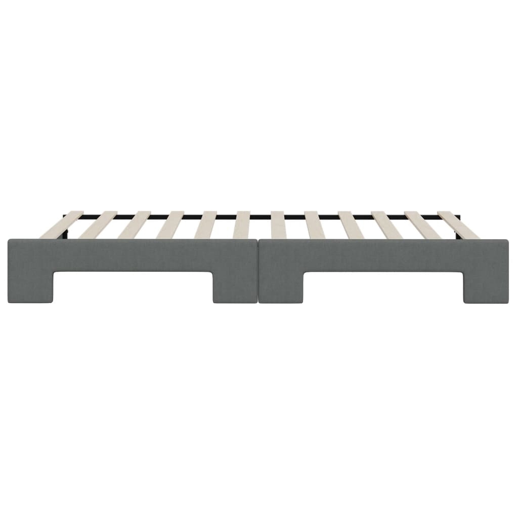 Slaapbank Stof 80 x 200 cm Donkergrijs met onderschuifbed