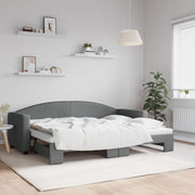 Slaapbank met onderschuifbed 80x200 cm donkergrijs