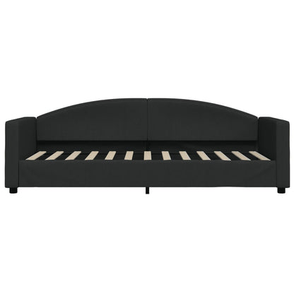 Slaapbank Stof 80 x 200 cm Zwart met onderschuifbed