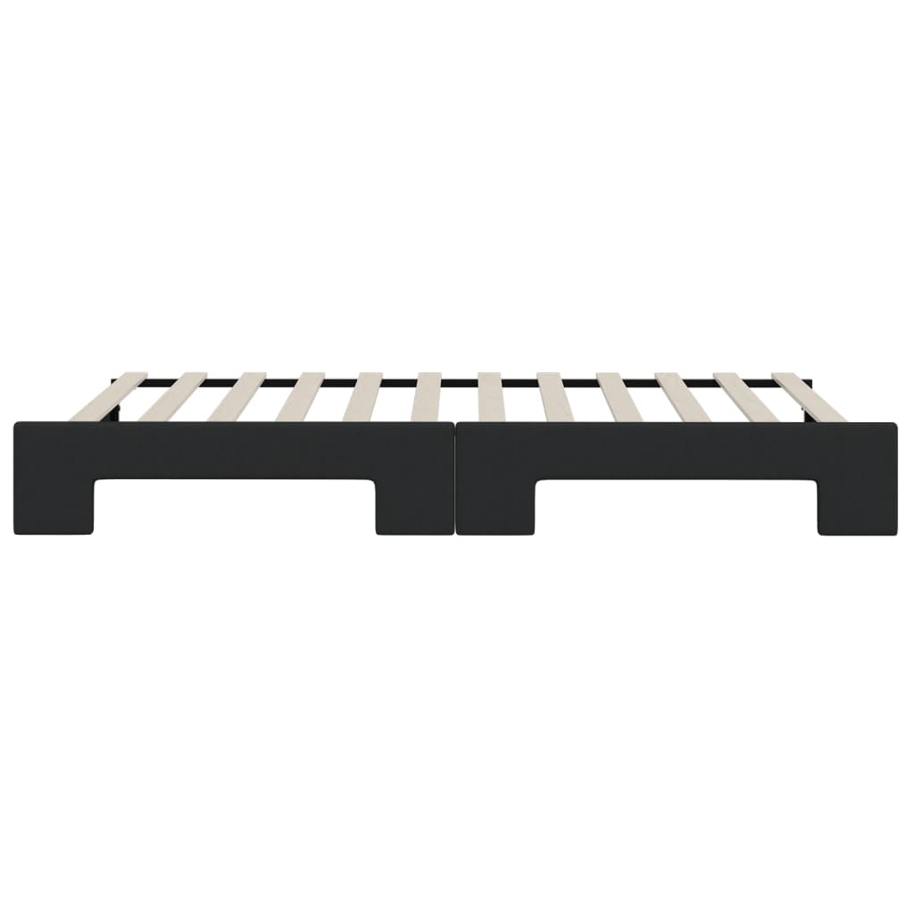 Slaapbank Stof 80 x 200 cm Zwart met onderschuifbed
