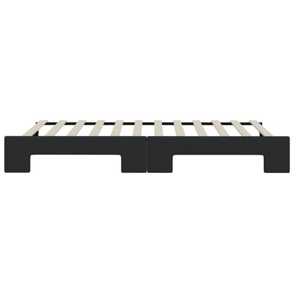 Slaapbank Stof 80 x 200 cm Zwart met onderschuifbed