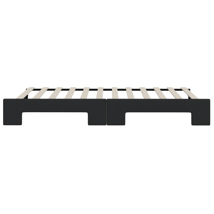 Slaapbank Stof 80 x 200 cm Zwart met onderschuifbed