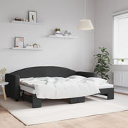 Slaapbank met onderschuifbed 80x200 cm stof zwart