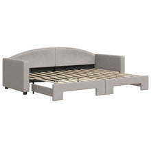 Slaapbank Stof 80 x 200 cm Taupe met onderschuifbed