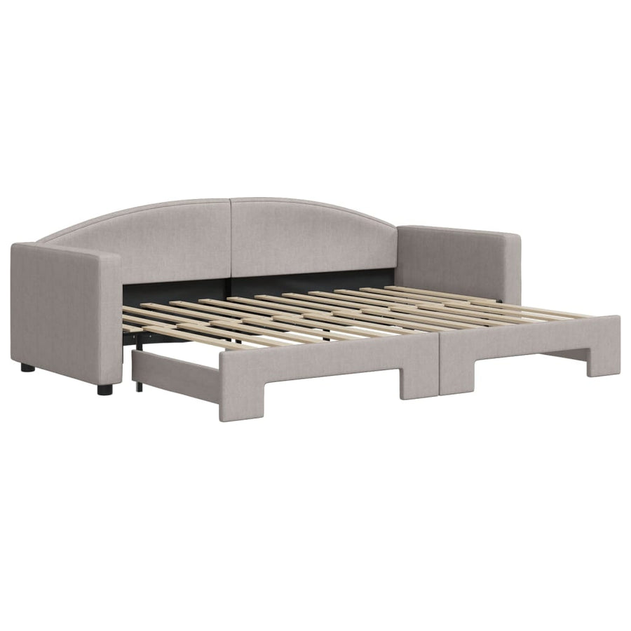 Slaapbank Stof 80 x 200 cm Taupe met onderschuifbed
