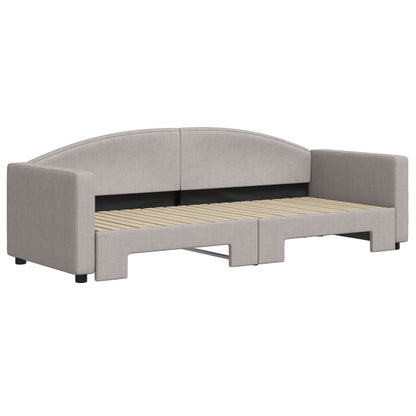 Slaapbank Stof 80 x 200 cm Taupe met onderschuifbed