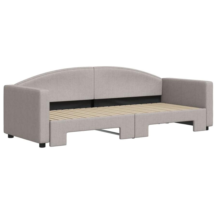 Slaapbank Stof 80 x 200 cm Taupe met onderschuifbed