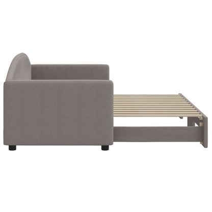 Slaapbank Stof 80 x 200 cm Taupe met onderschuifbed