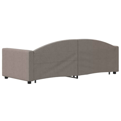 Slaapbank Stof 80 x 200 cm Taupe met onderschuifbed