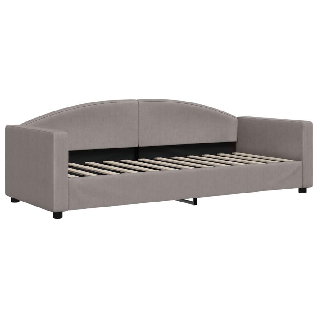 Slaapbank Stof 80 x 200 cm Taupe met onderschuifbed