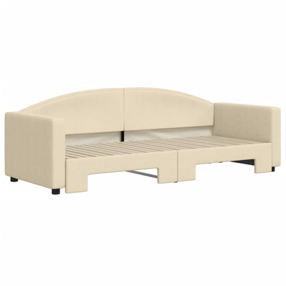Slaapbank Stof Kleurig 80 x 200 cm Crème met onderschuifbed