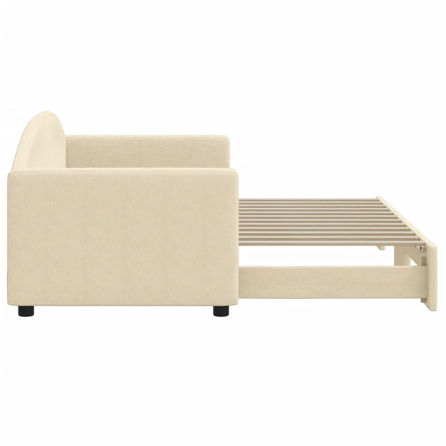 Slaapbank Stof Kleurig 80 x 200 cm Crème met onderschuifbed