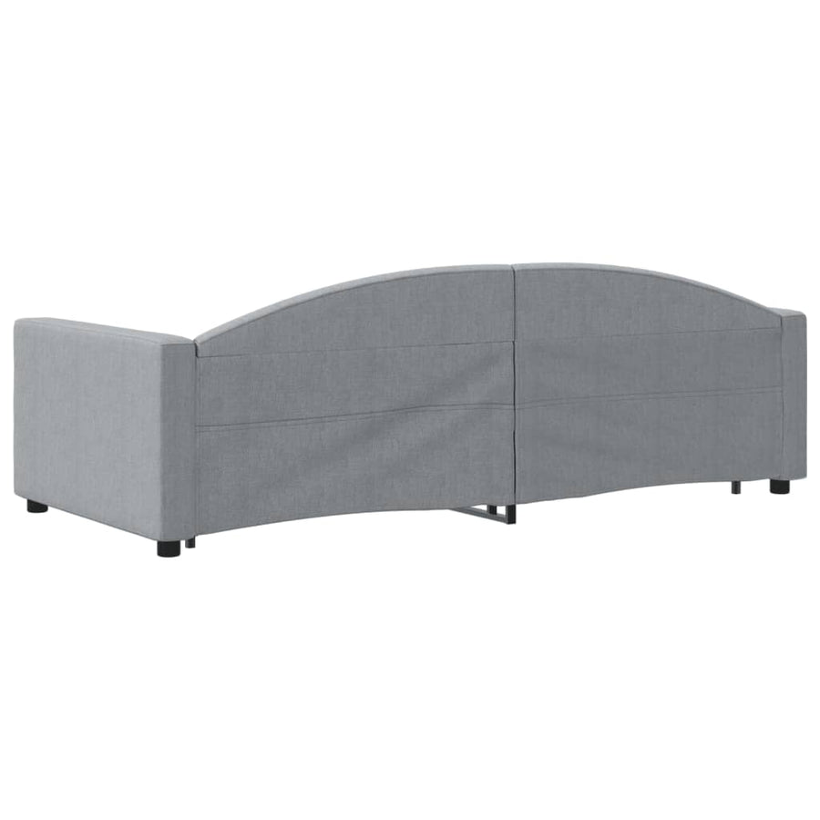 Slaapbank Stof 90 x 200 cm Lichtgrijs met onderschuifbed