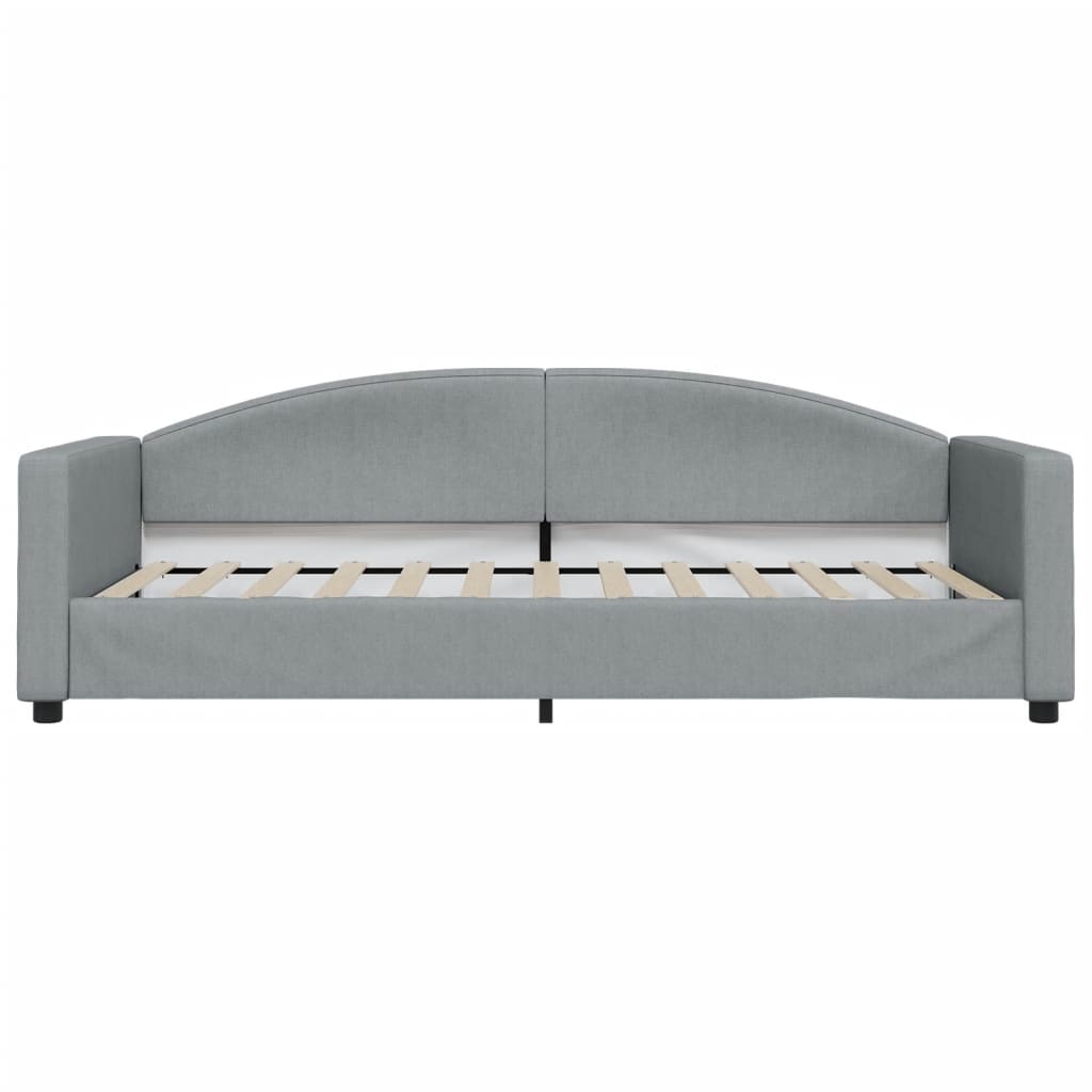 Slaapbank Stof 90 x 200 cm Lichtgrijs met onderschuifbed