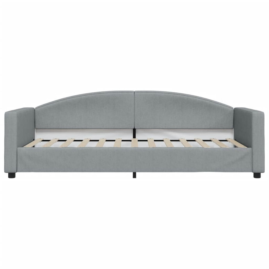Slaapbank Stof 90 x 200 cm Lichtgrijs met onderschuifbed