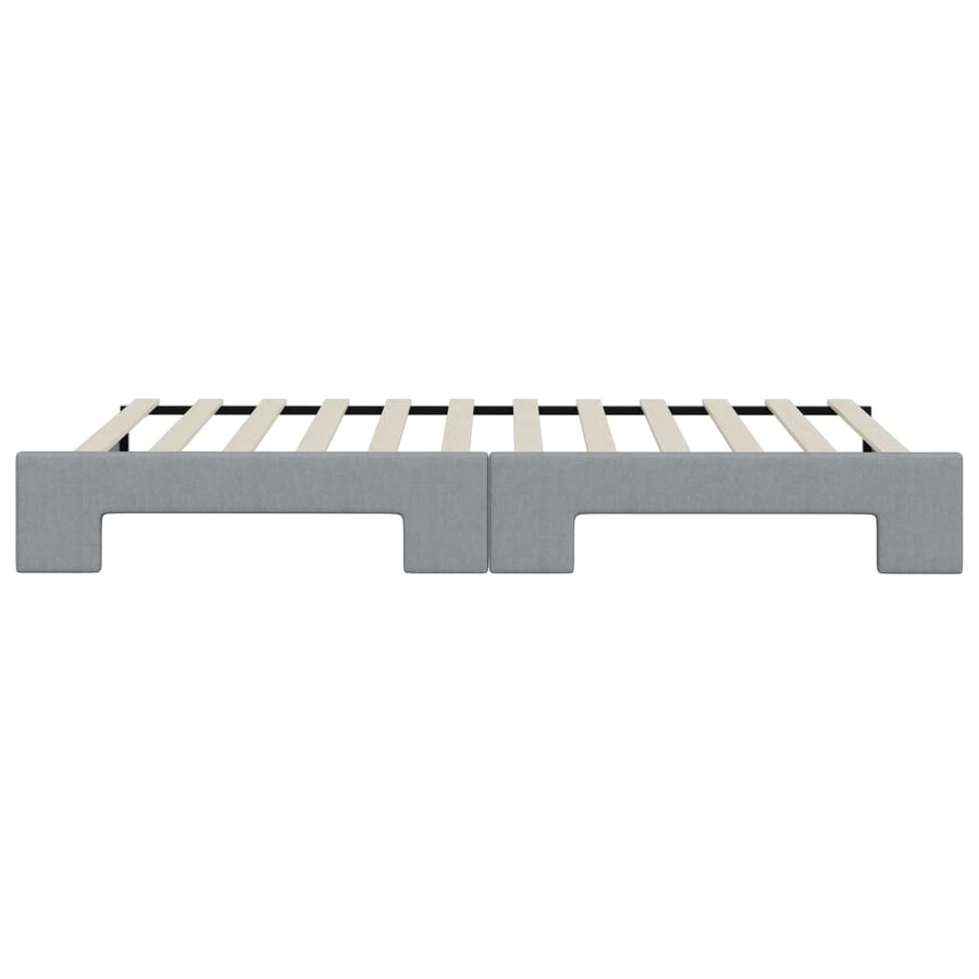 Slaapbank Stof 90 x 200 cm Lichtgrijs met onderschuifbed