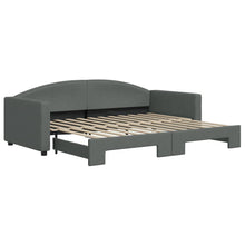 Slaapbank Stof 90 x 200 cm Donkergrijs met onderschuifbed