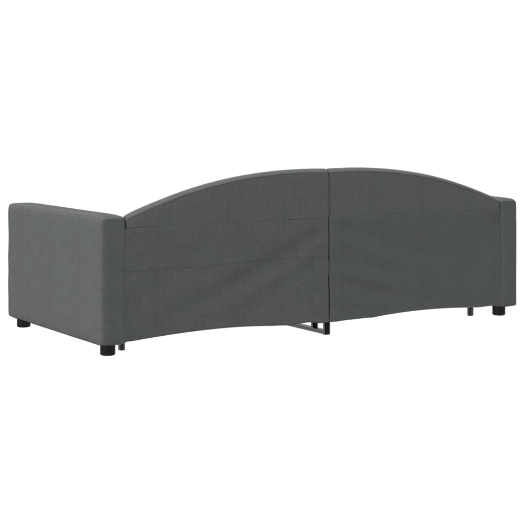 Slaapbank Stof 90 x 200 cm Donkergrijs met onderschuifbed