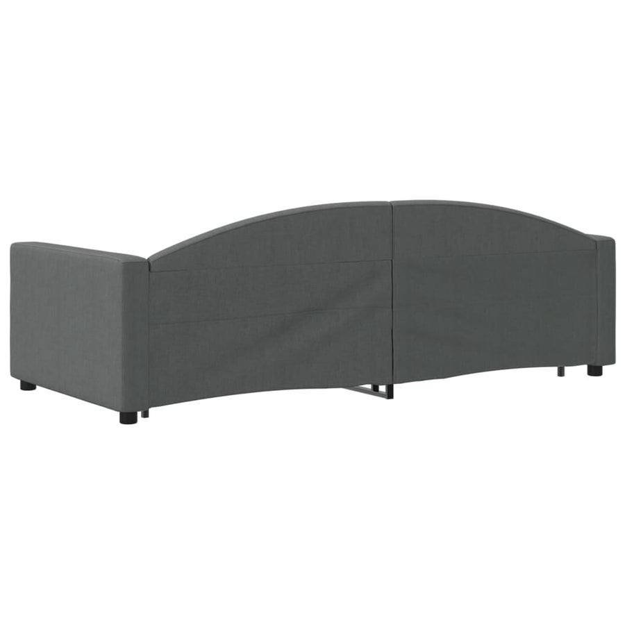 Slaapbank Stof 90 x 200 cm Donkergrijs met onderschuifbed