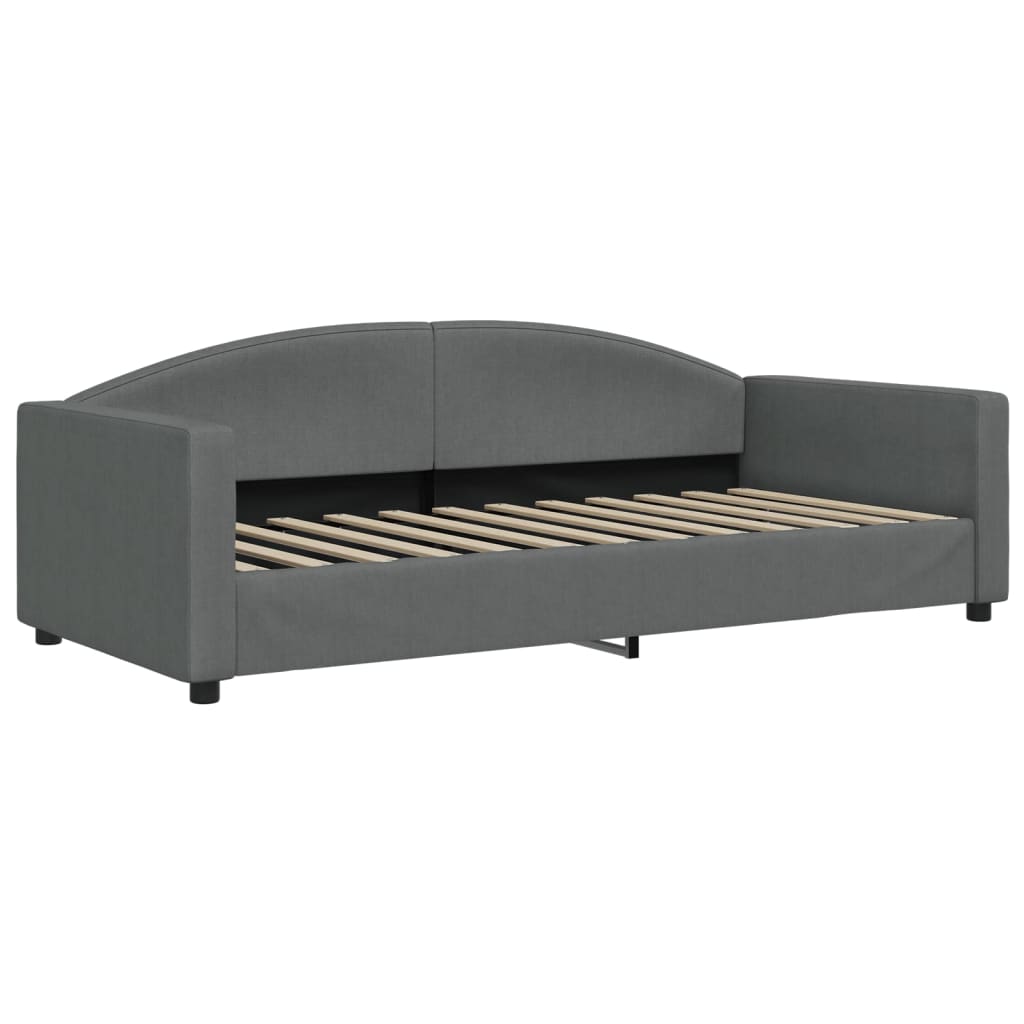 Slaapbank Stof 90 x 200 cm Donkergrijs met onderschuifbed
