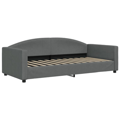 Slaapbank Stof 90 x 200 cm Donkergrijs met onderschuifbed