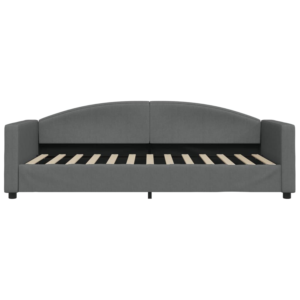 Slaapbank Stof 90 x 200 cm Donkergrijs met onderschuifbed