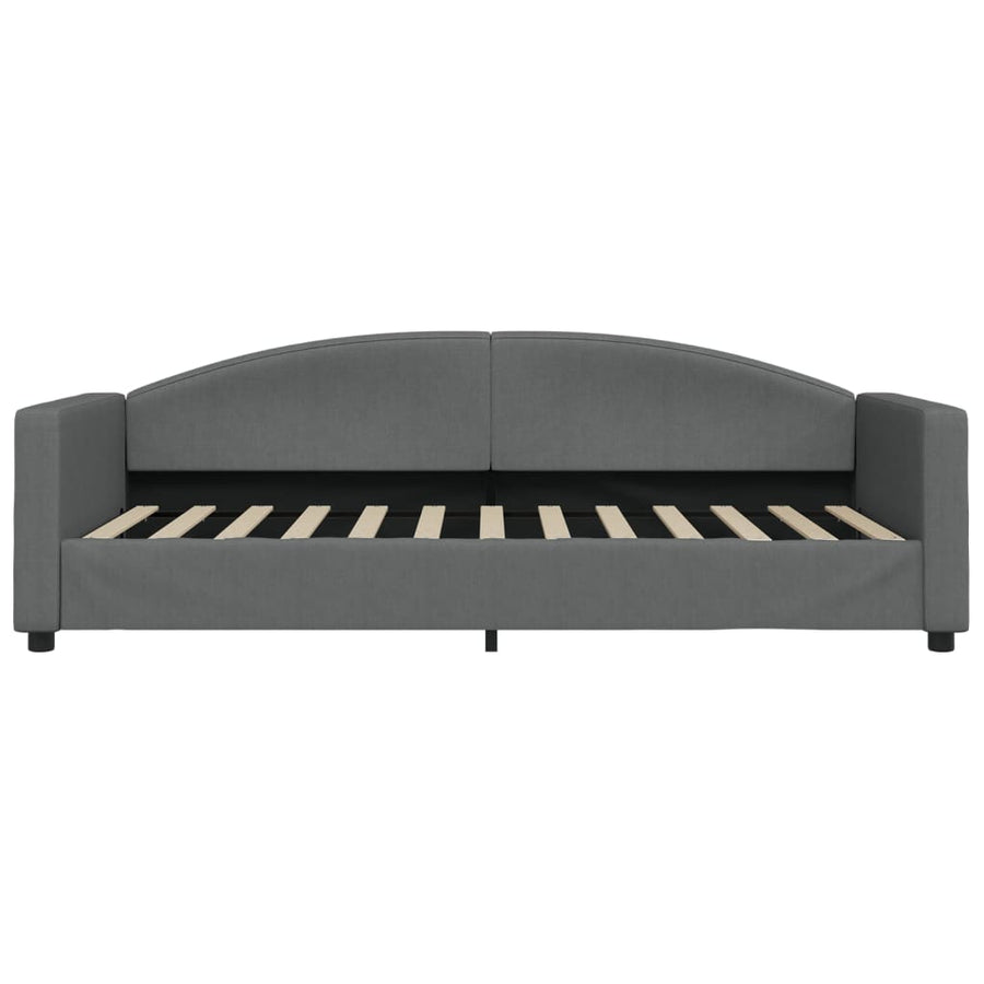 Slaapbank Stof 90 x 200 cm Donkergrijs met onderschuifbed
