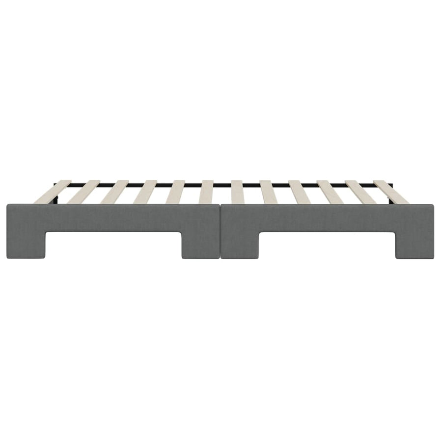Slaapbank Stof 90 x 200 cm Donkergrijs met onderschuifbed