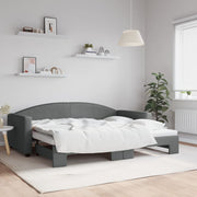 Slaapbank onderschuifbed 90x200 cm donkergrijs