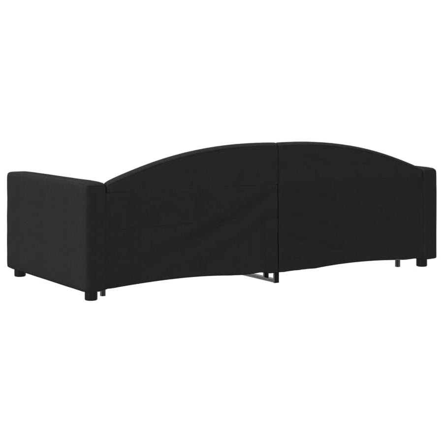 Slaapbank Stof 90 x 200 cm Zwart met onderschuifbed