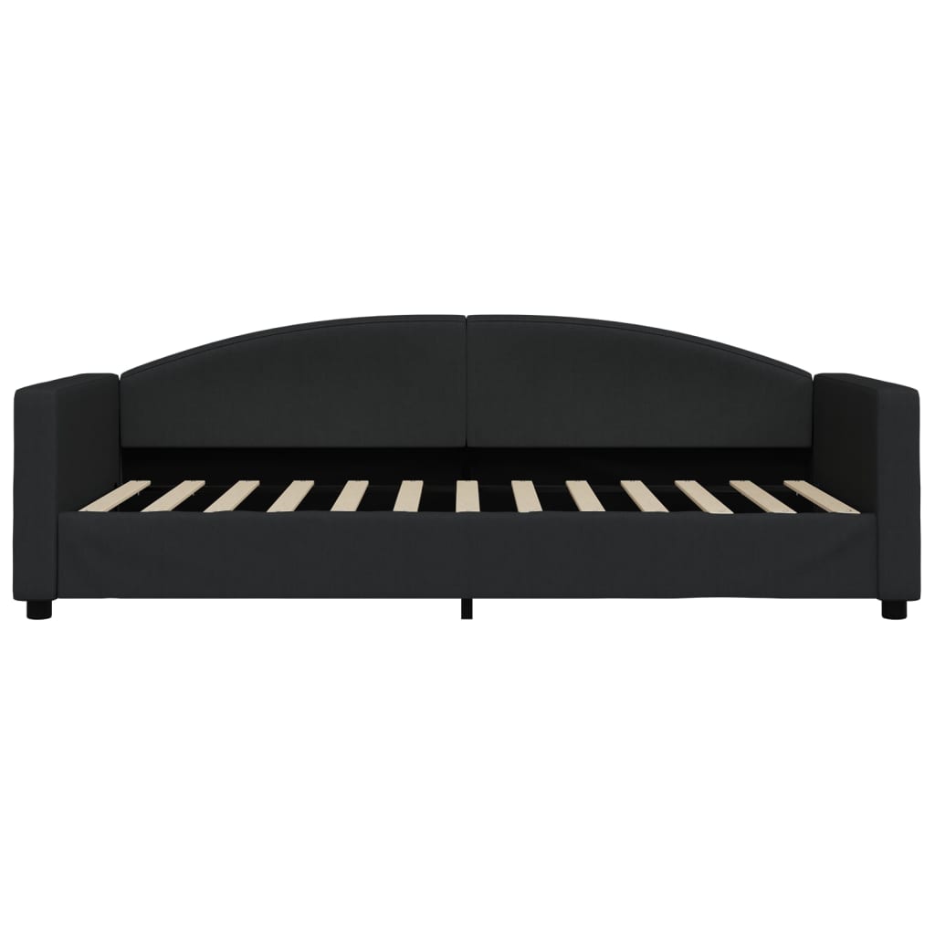 Slaapbank Stof 90 x 200 cm Zwart met onderschuifbed