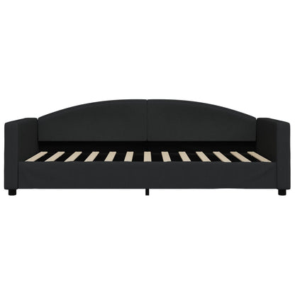 Slaapbank Stof 90 x 200 cm Zwart met onderschuifbed