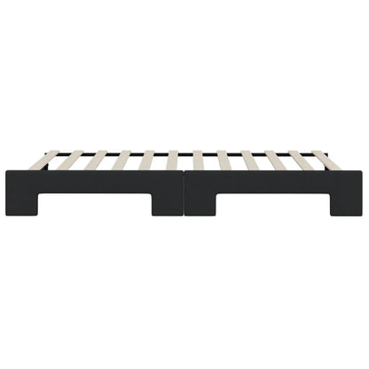 Slaapbank Stof 90 x 200 cm Zwart met onderschuifbed